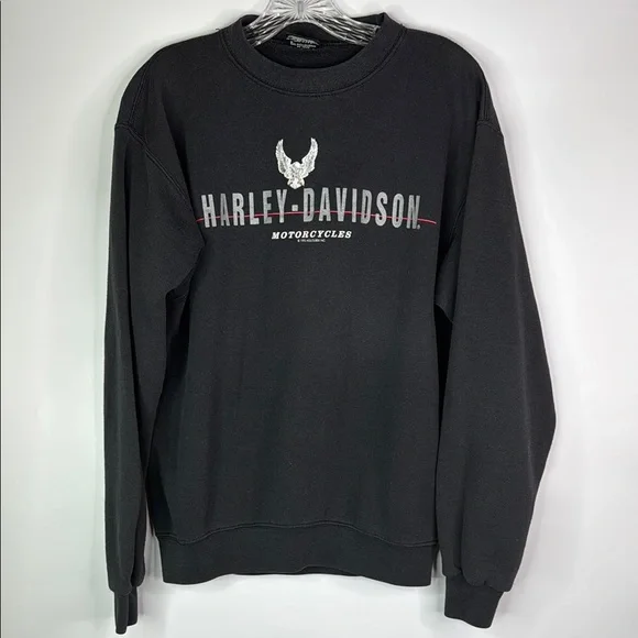 Vintage Harley Davidson New Richmond, Wi Black Crewneck Sweatshirt Medium